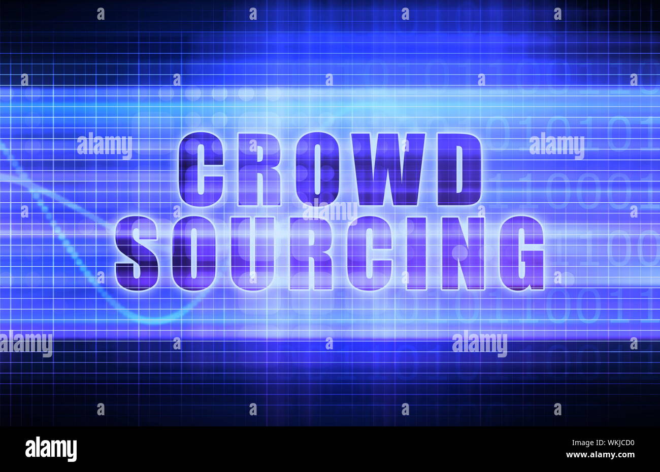 Crowdsourcing su un Tech Business arte grafico Foto Stock