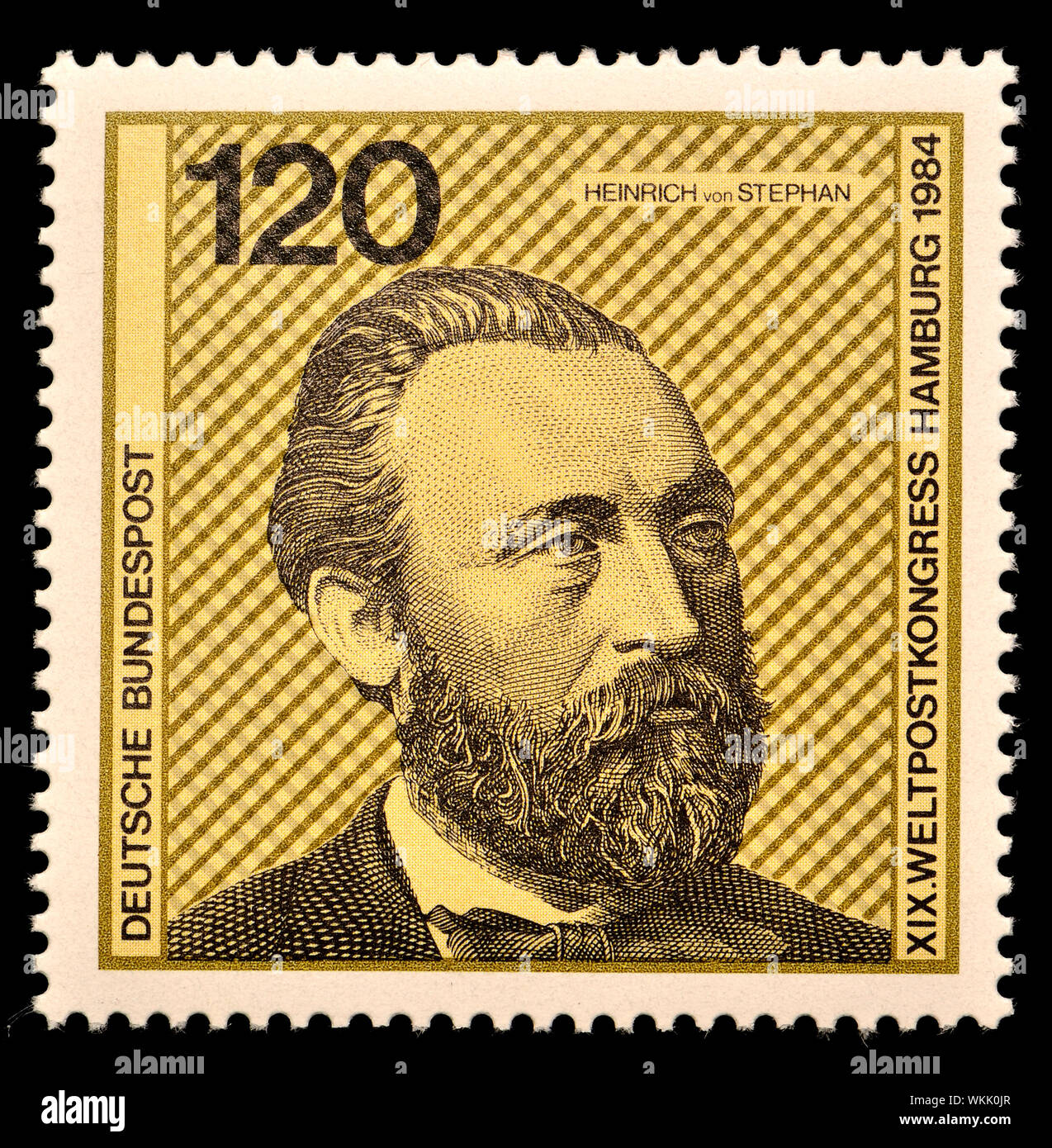 Il tedesco francobollo (1984) : Heinrich von Stephan (1831-97) generale post direttore per l'impero tedesco che ha riorganizzato il servizio postale tedesco Foto Stock