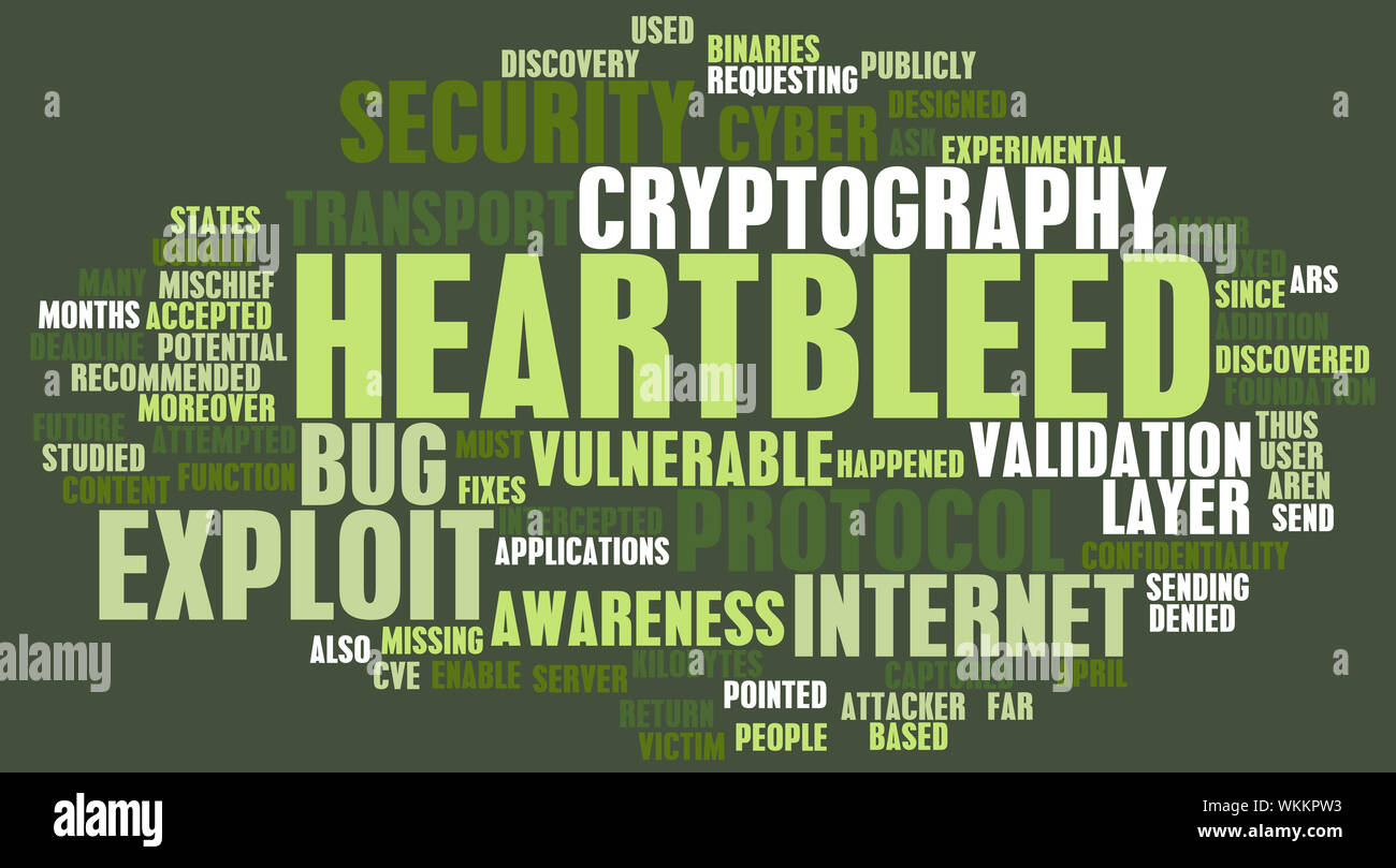 Tecnologia Heartbleed sfruttano bug Alert come concetto Foto Stock