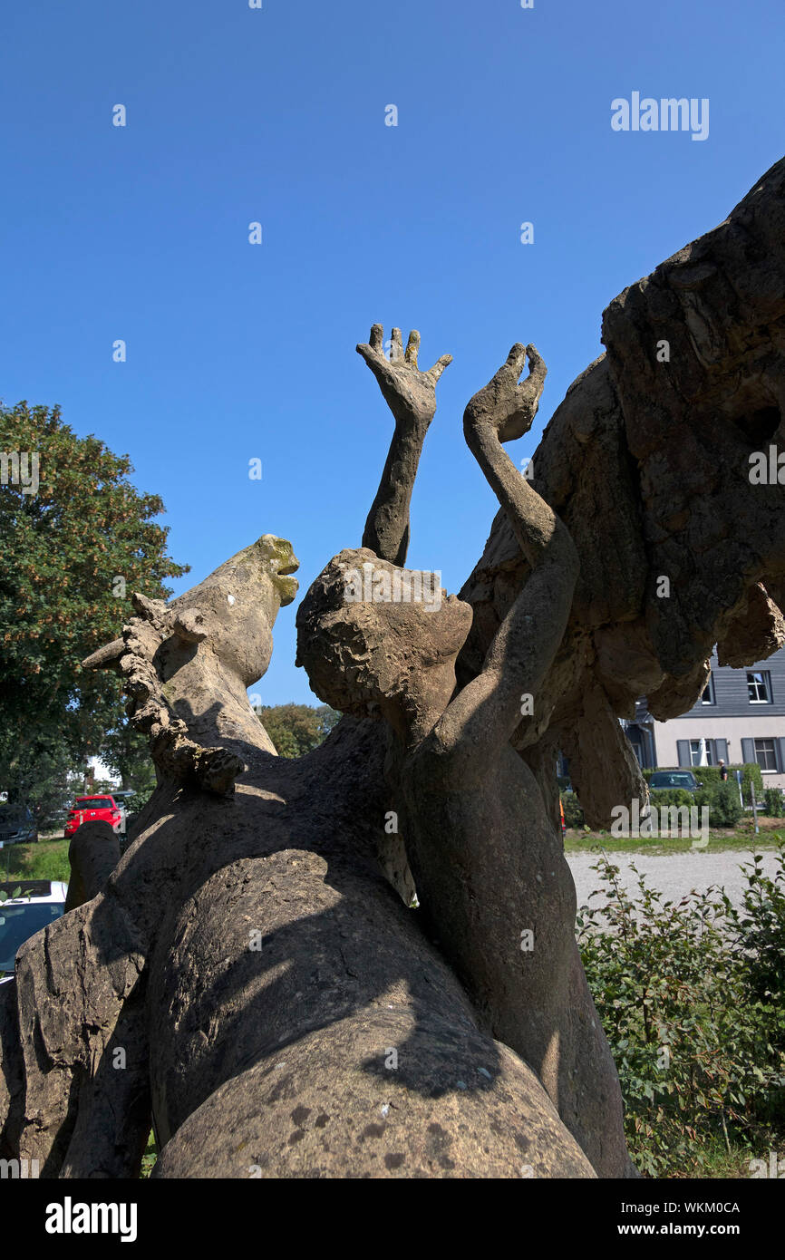 Pegasus opera d'arte, Ahrenshoop, Meclemburgo-Pomerania Occidentale, Germania Foto Stock