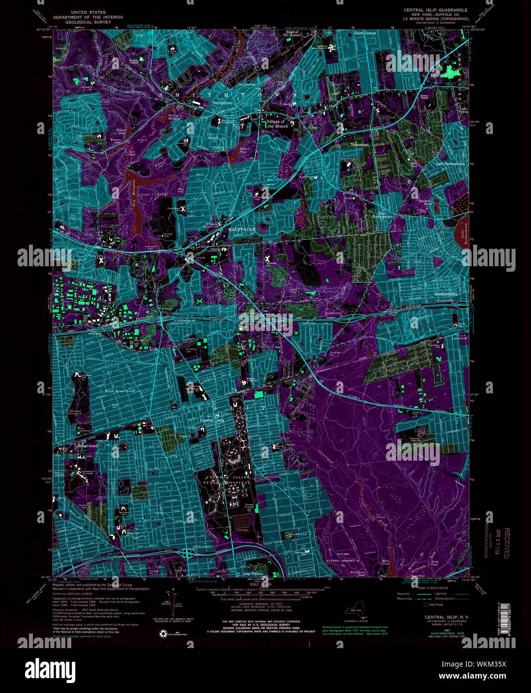 Mappa di new york islip centrale immagini e fotografie stock ad alta