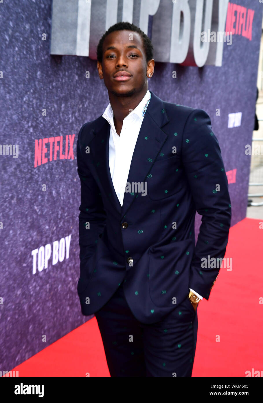 Micheal Ward frequentando il Regno Unito premiere di Top Boy a Hackney Picturehouse a Londra. Foto Stock