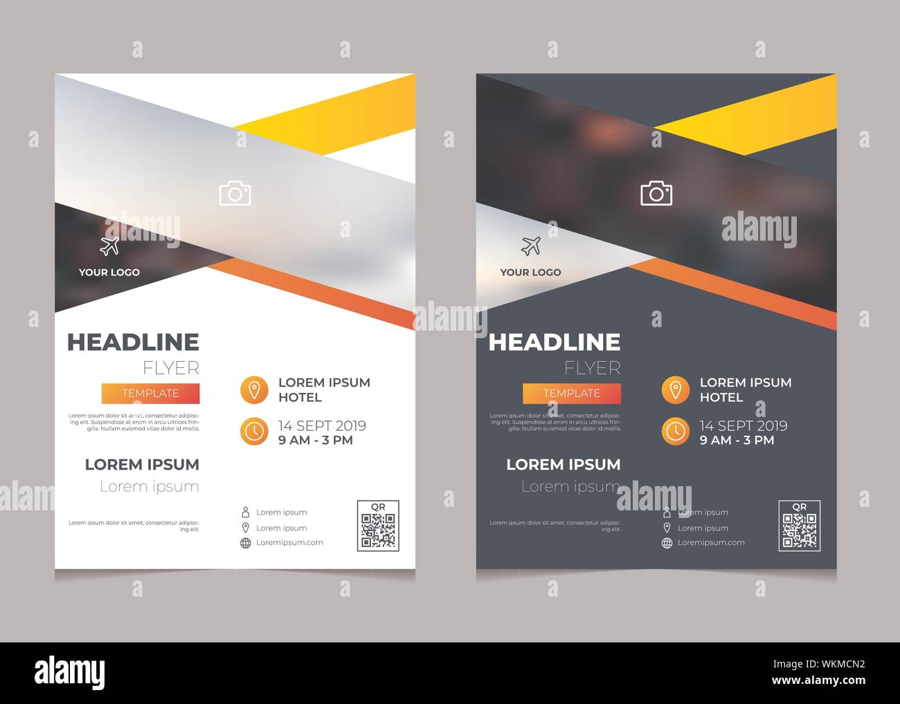 Serie di brochure aziendale modello di disegno vettoriale, multiuso modello flyer, poster design, corporate annual report cover design layout Illustrazione Vettoriale