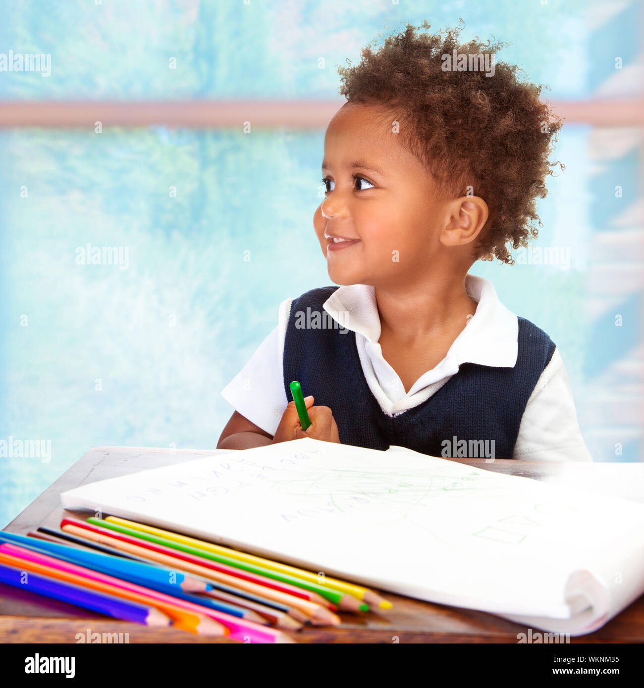 Carino preschooler africana Foto Stock