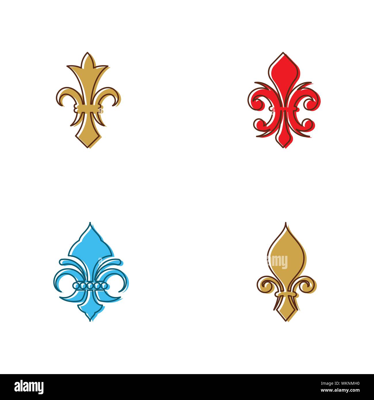 Fleur de Lis icona vettore del modello di progettazione Illustrazione Vettoriale