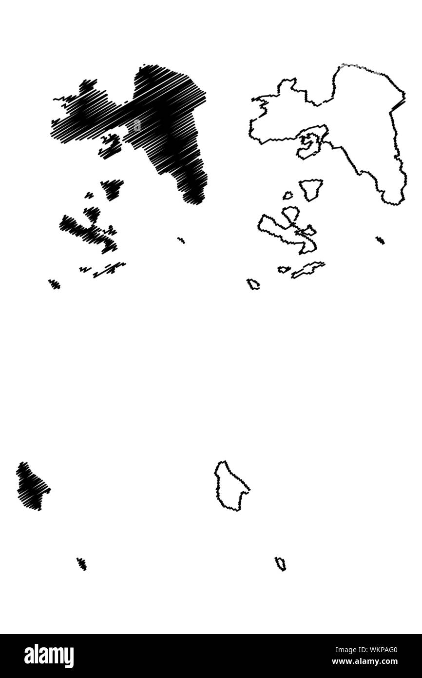 Regione Attica (Grecia, Repubblica Ellenica, Hellas) mappa illustrazione vettoriale, scribble sketch mappa Attica Illustrazione Vettoriale