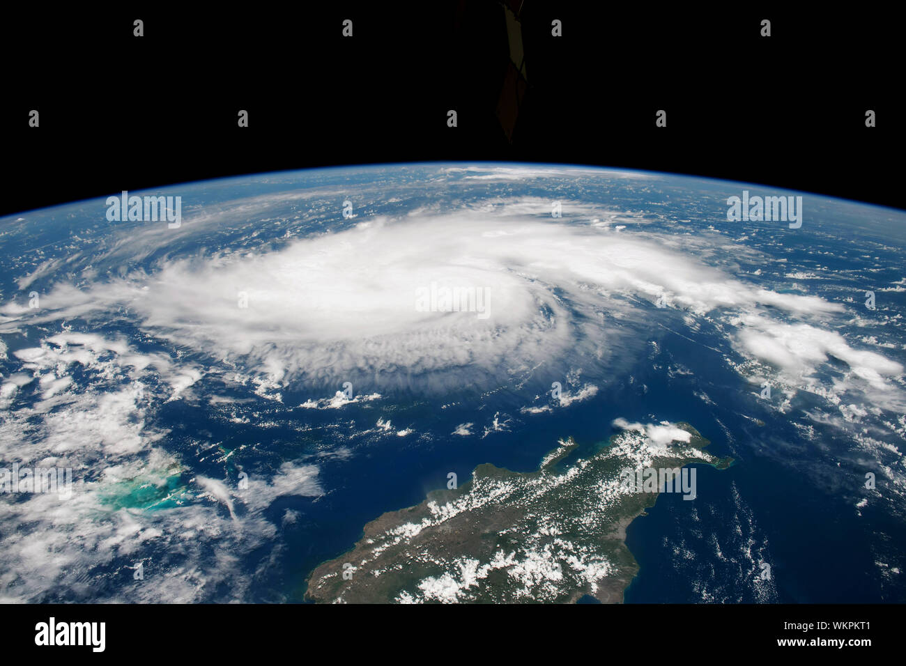 Uragano Dorian, vicino a Repubblica Dominicana, Agosto 29, 2019, 2:05 p.m. Ora legale fuso orientale, dalla NASA/DPA Foto Stock