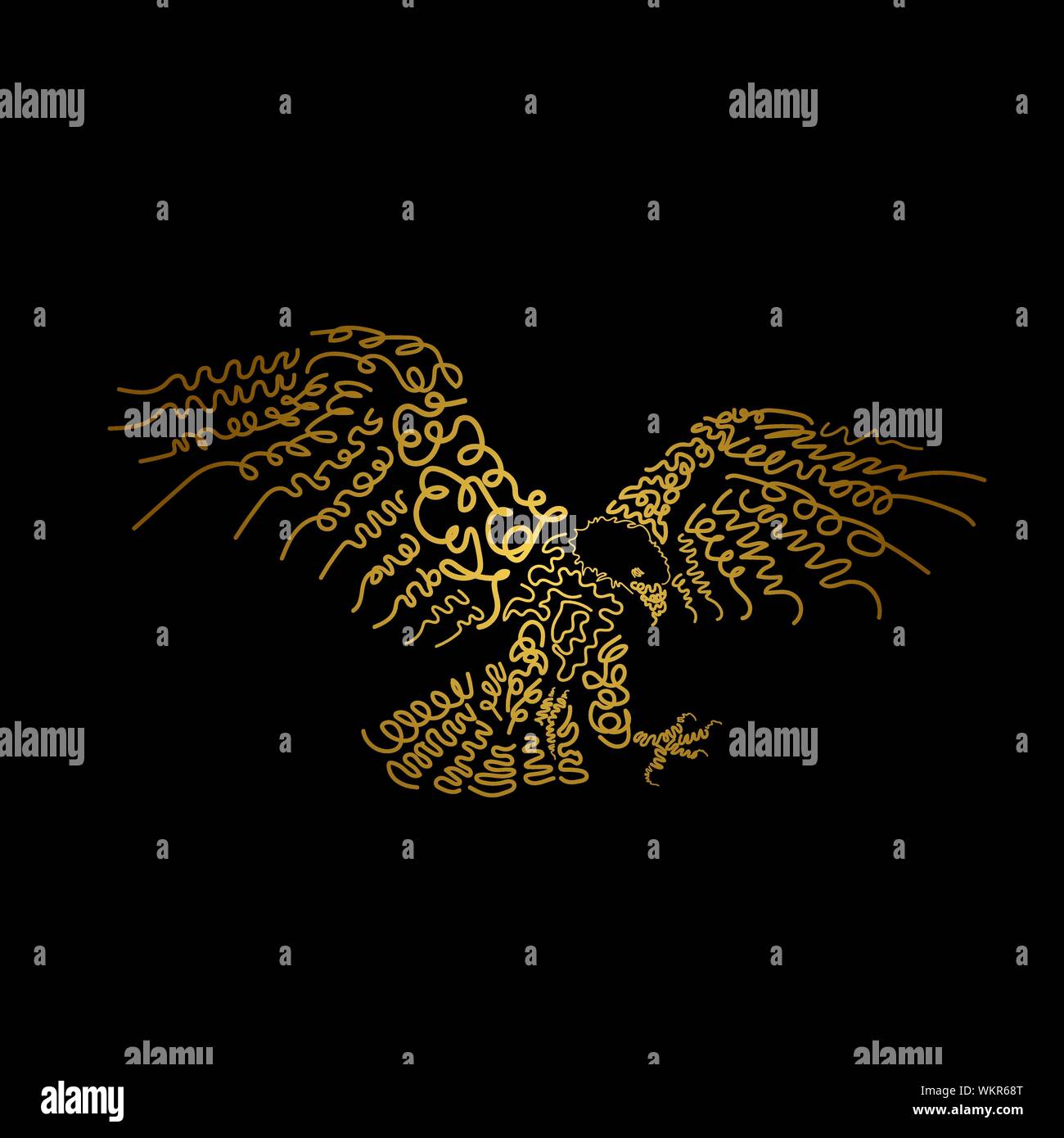 Illustrazione di eagle per print design. disegno a mano arte Illustrazione Vettoriale