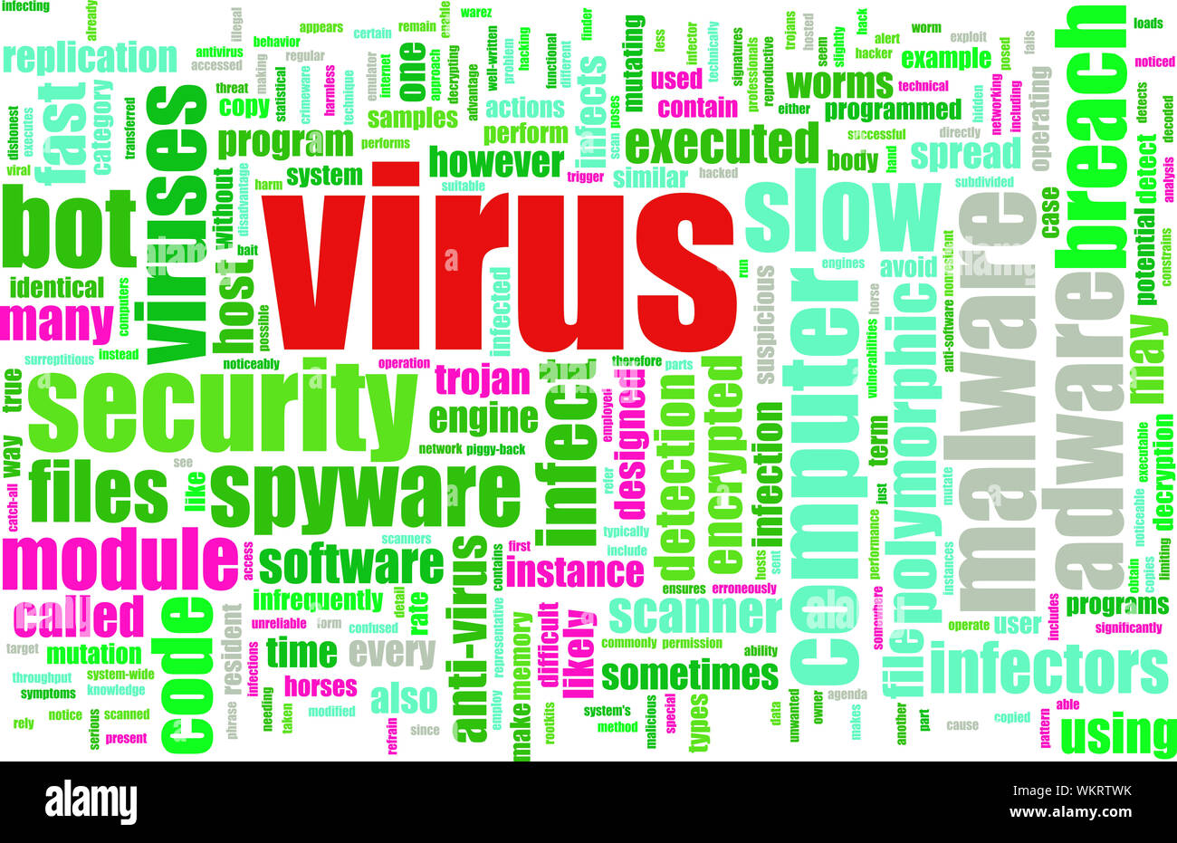 Computer Virus Security Focus come sfondo Foto Stock