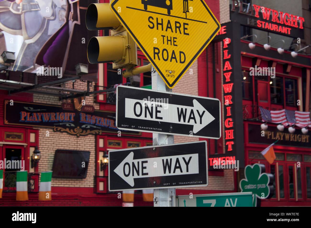 Segni colorati in New York Foto Stock