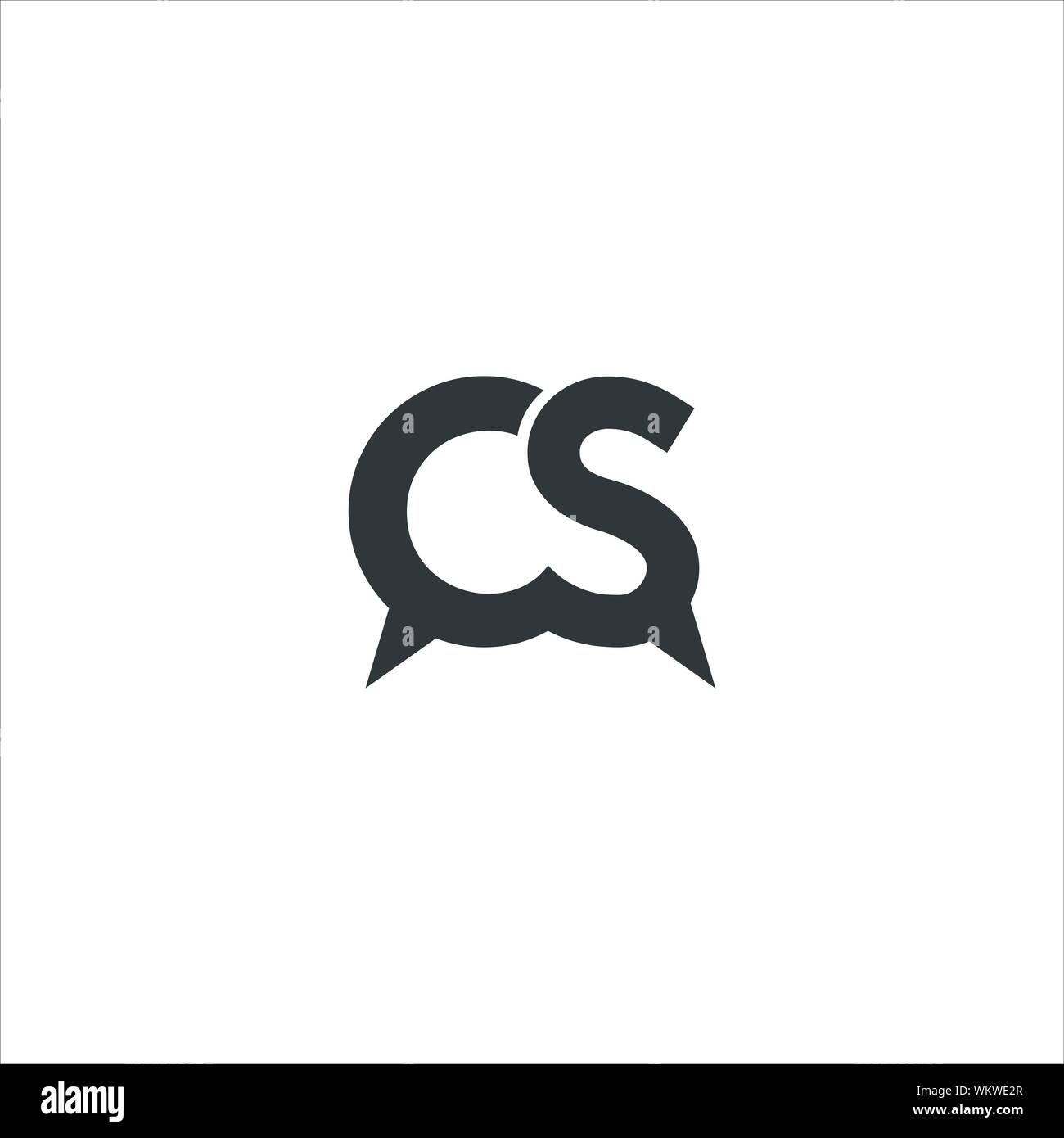 CS e SC creative in base iniziale lettera logo icona disegni vettoriali Illustrazione Vettoriale
