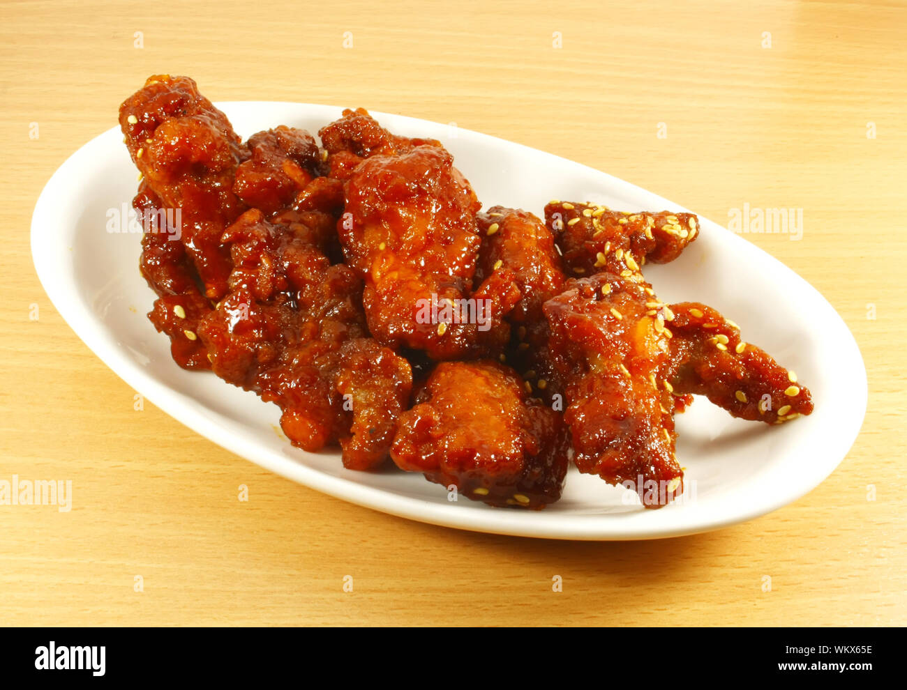 Dolce e aspro la carne di maiale Foto Stock