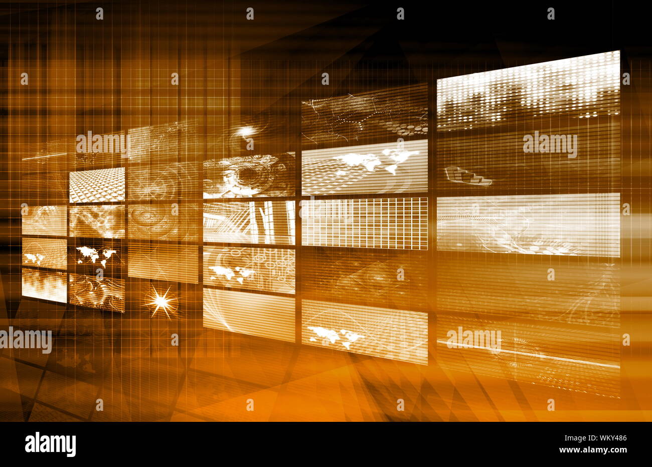 La tecnologia virtuale con filtraggio dei dati Web Art Foto Stock