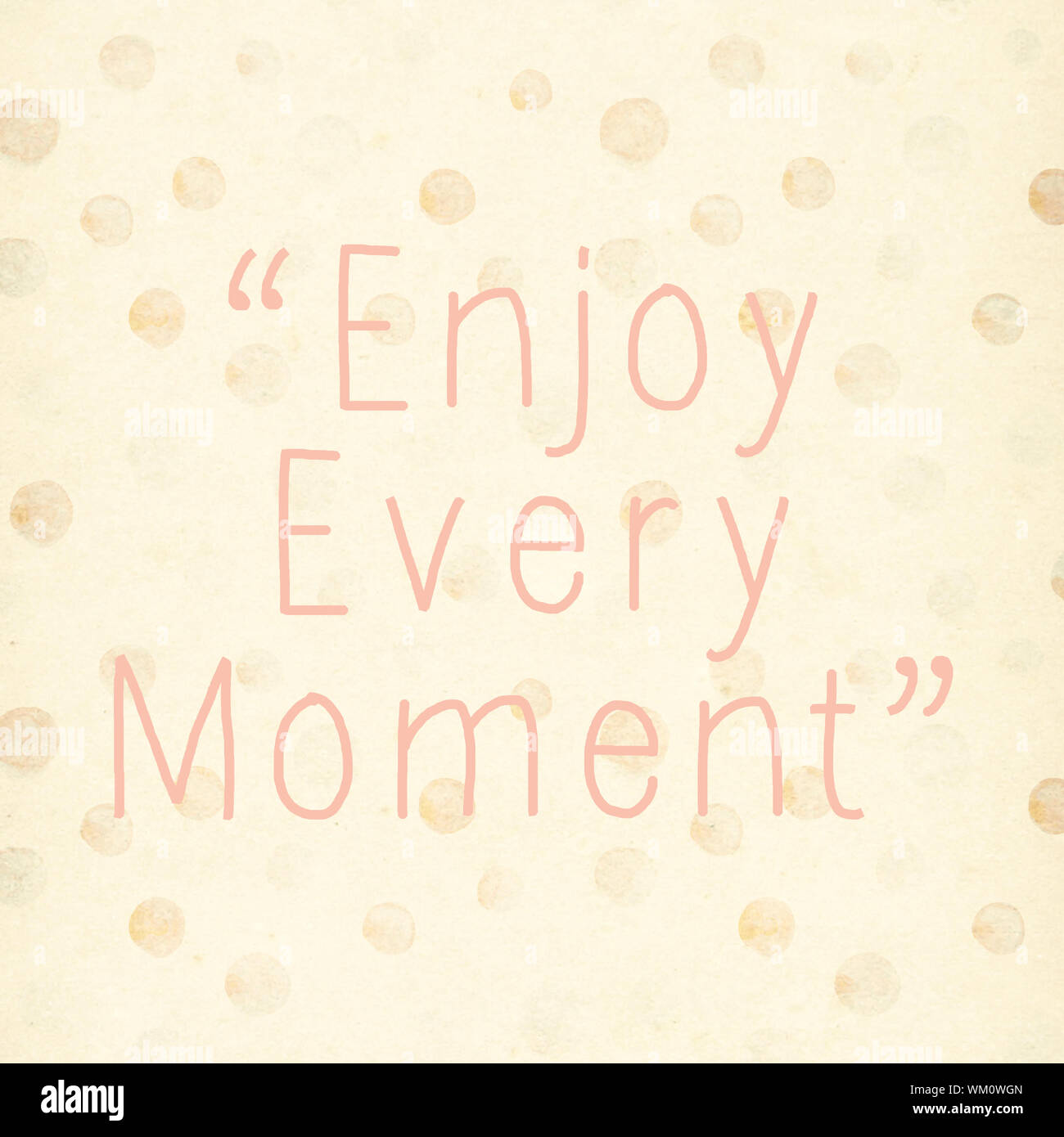 Di ispirazione preventivo motivante su carta colorata sullo sfondo di punti Foto Stock