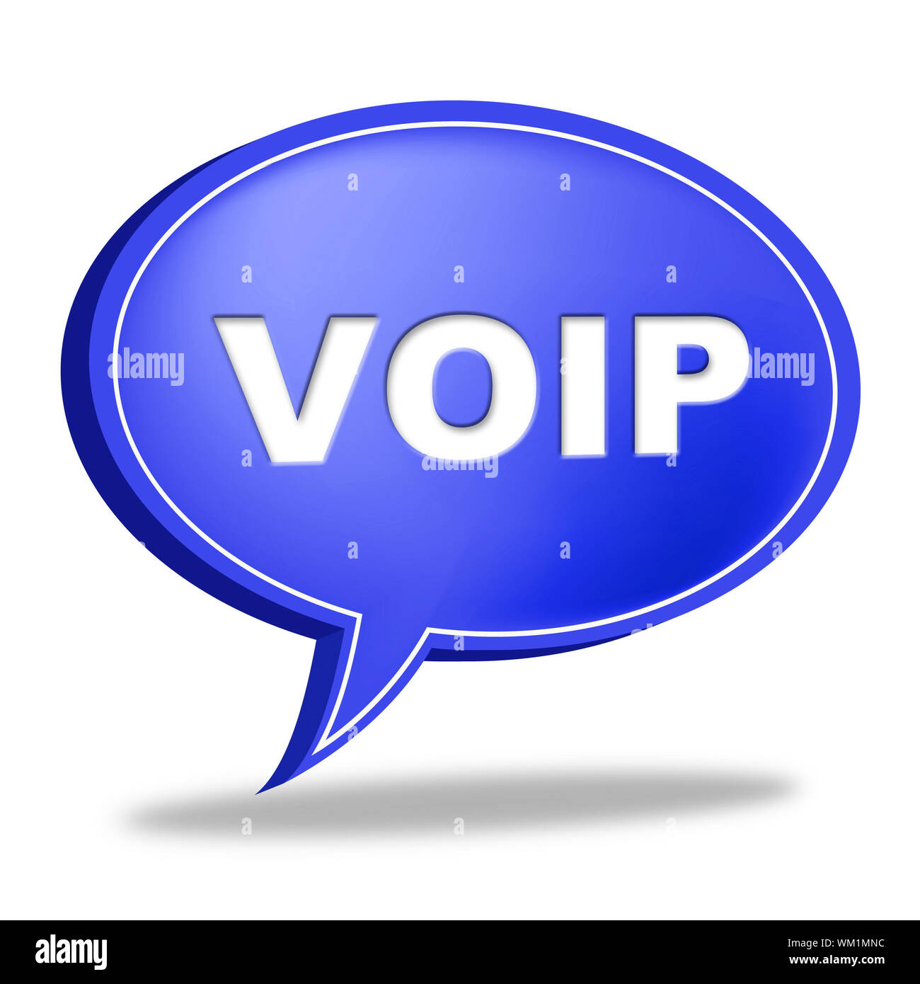 Il Voip discorso bolla che indica la voce su banda larga Foto Stock