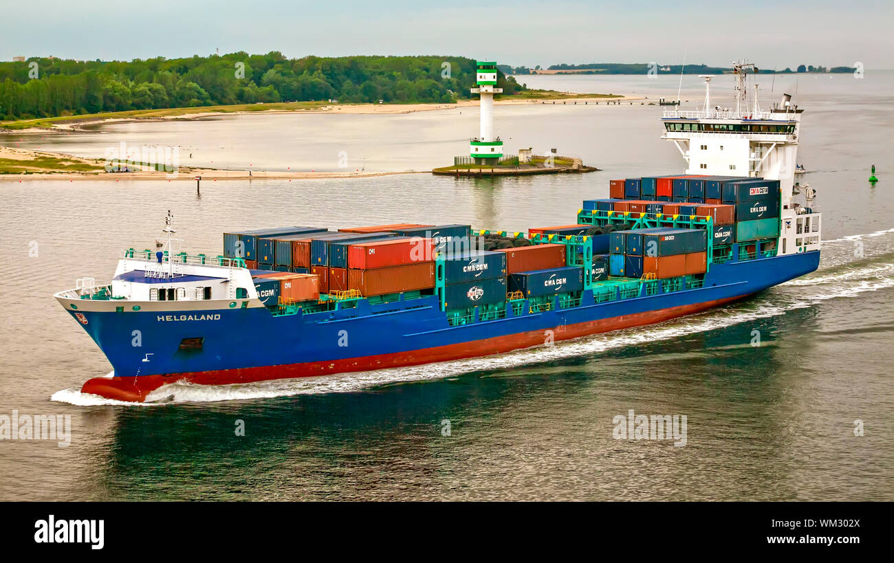 Nave con container nel Mar Baltico al largo della Svezia Foto Stock