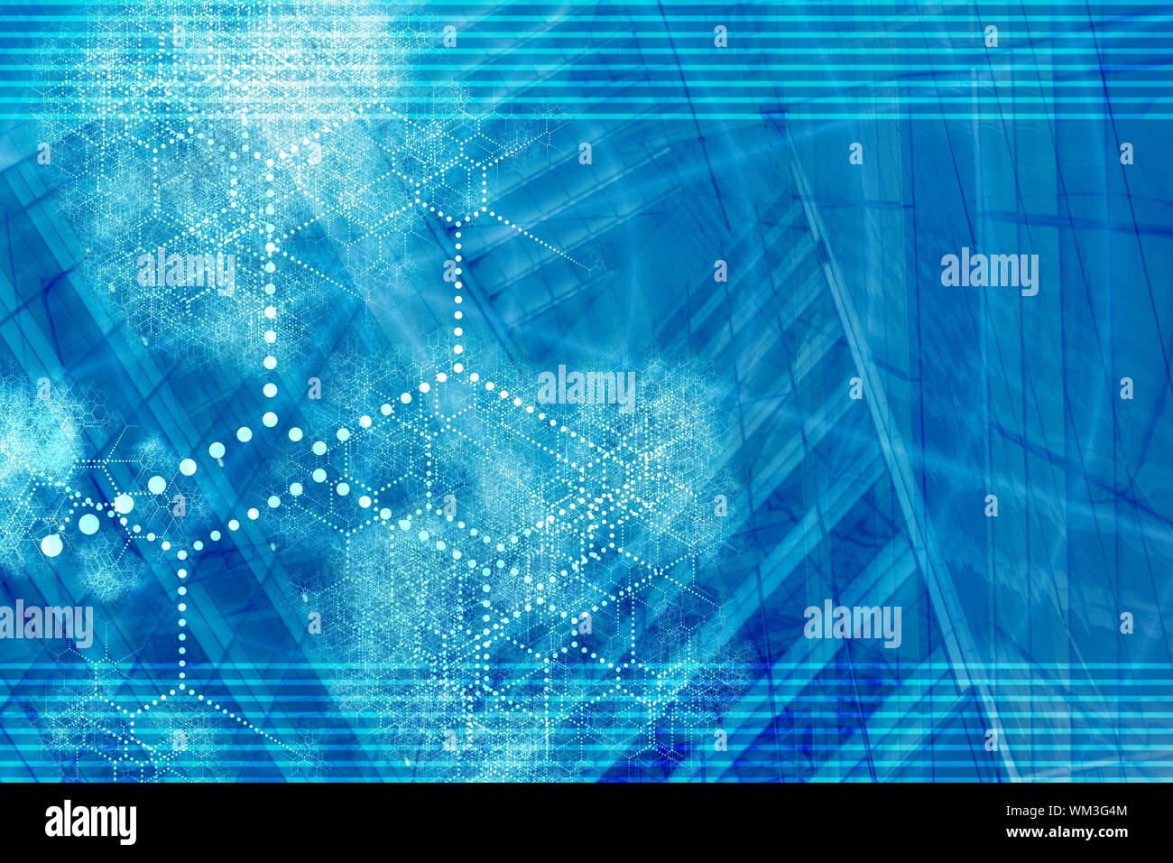 La tecnologia Blu collegato a Internet Sfondo carta da parati astratto Foto Stock