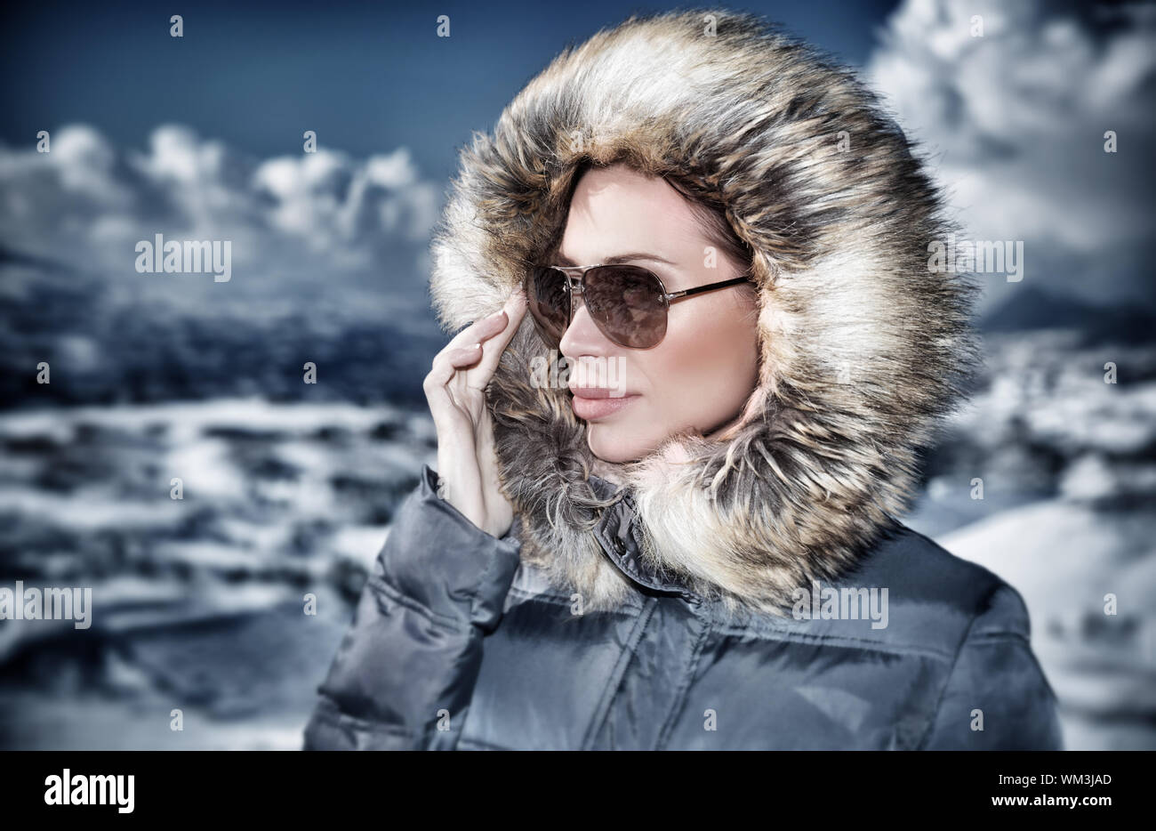 Moda stile di inverno Foto Stock