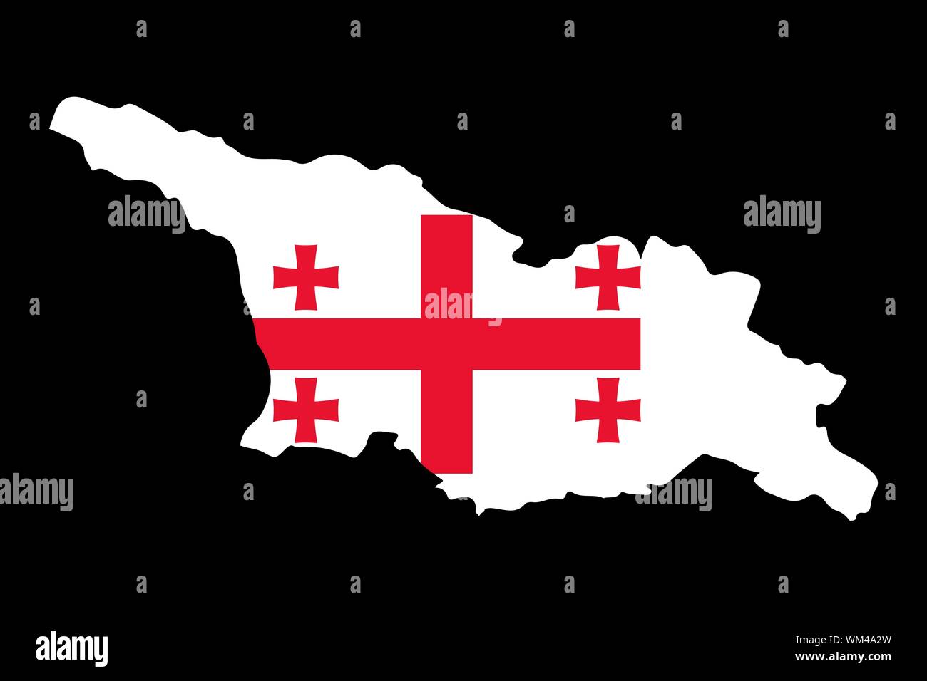 Mappa di Georgia e bandiera illustrazione vettoriale EPS 10 Illustrazione Vettoriale