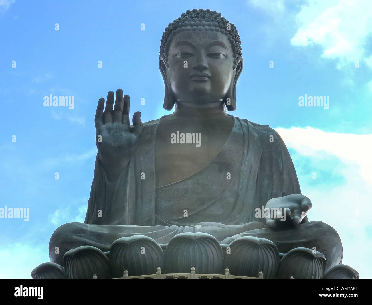 HONG KONG CINA- SETTEMBRE, 30, 2017: close up di Tian Tan Buddha in bronzo di hong kong Foto Stock
