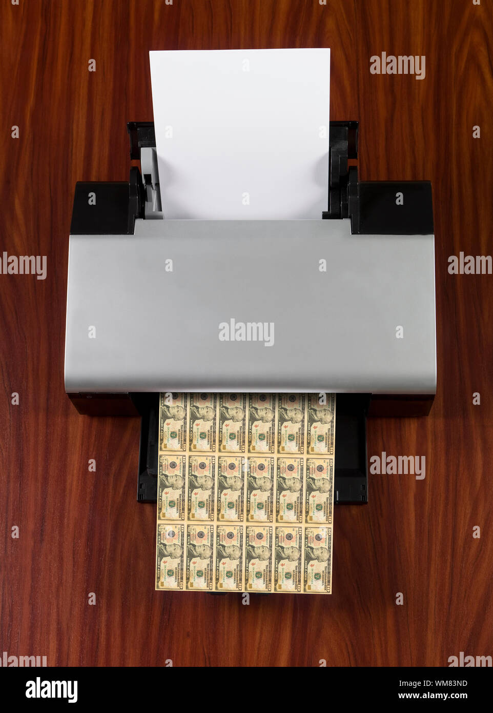 Stampante fare soldi Foto Stock