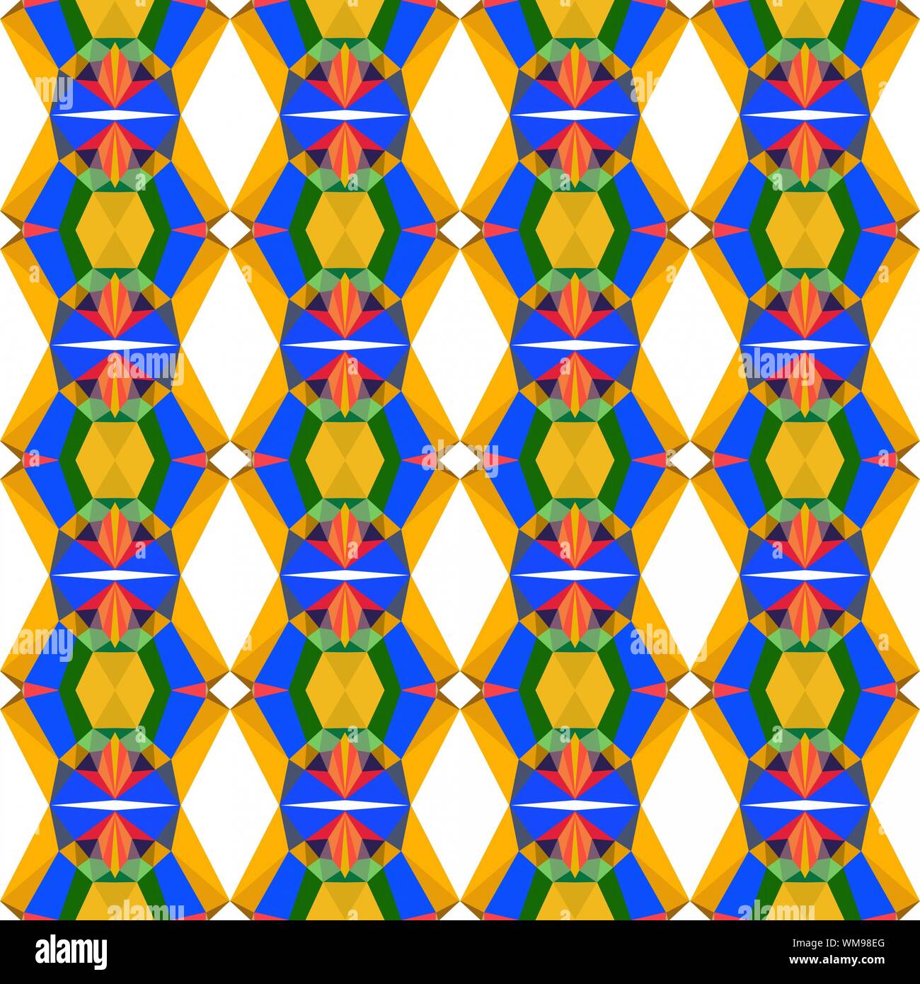 Abstract seamless pattern con verga d'oro, royal blu e arancione. Foto Stock