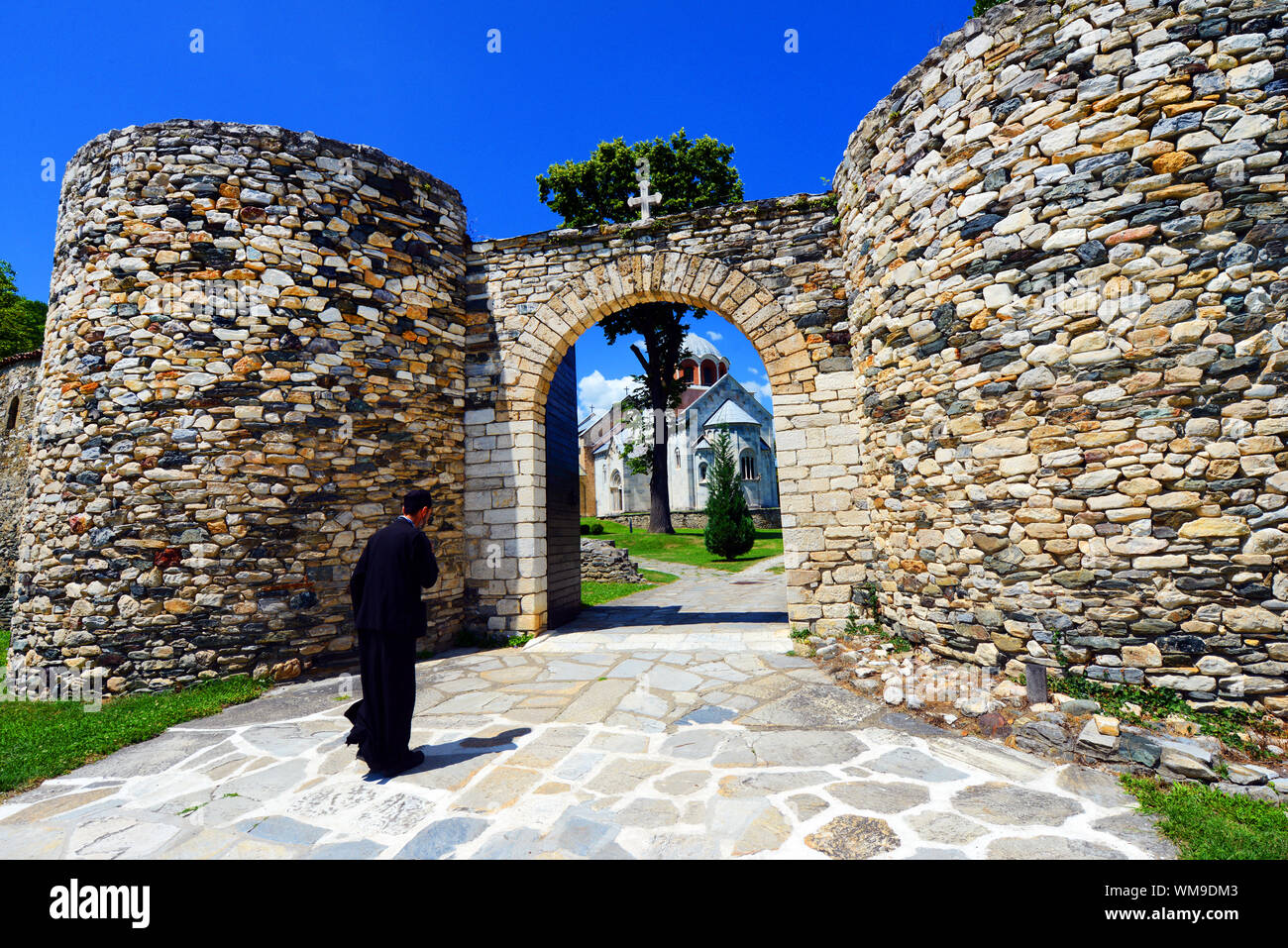 Il XII ceentury ortodossa serba Monastero di Studenica in Serbia. Foto Stock