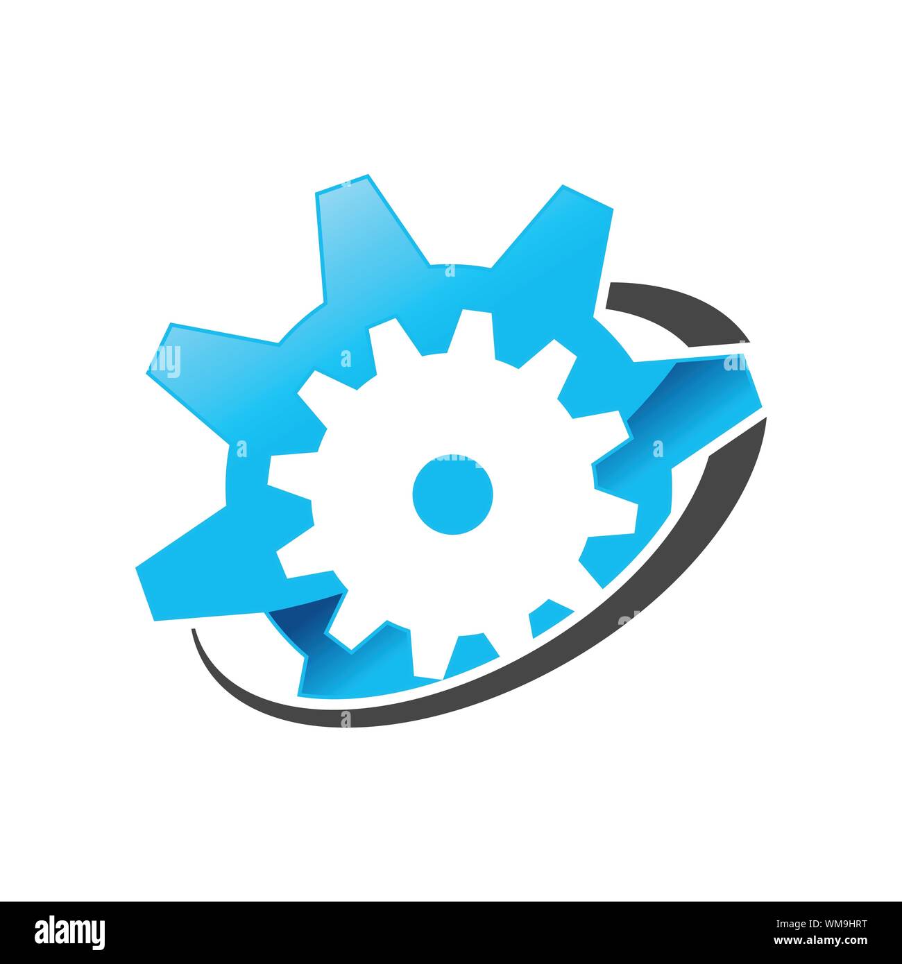 Ingranaggio satellite Global Engineering simbolo vettore Logo grafico del modello di progettazione Illustrazione Vettoriale