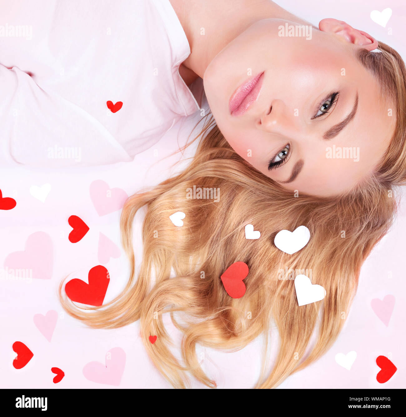 Donna Gorgeous in amore Foto Stock