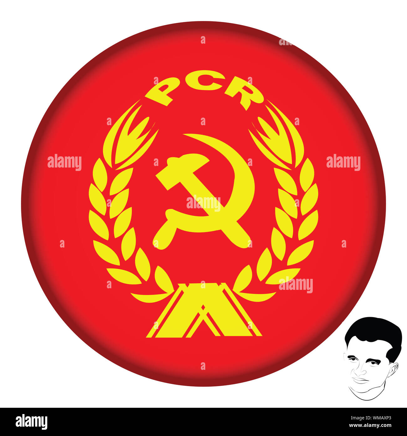 Il rumeno del partito comunista e icona Ritratto di Nicolae Ceausescu Foto Stock