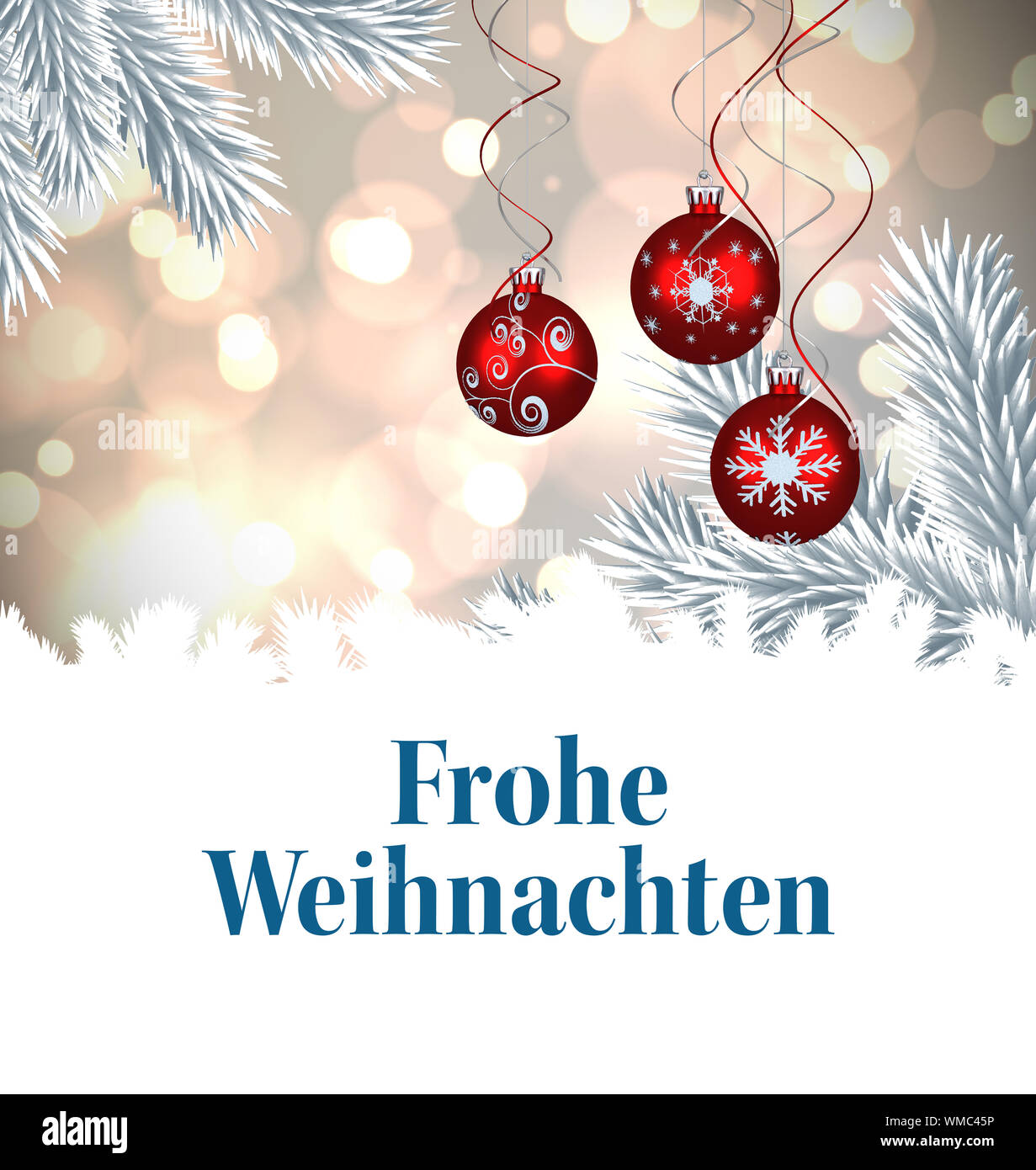Auguri di Natale in tedesco contro il digitale appeso Pallina natale  decorazione Foto stock - Alamy