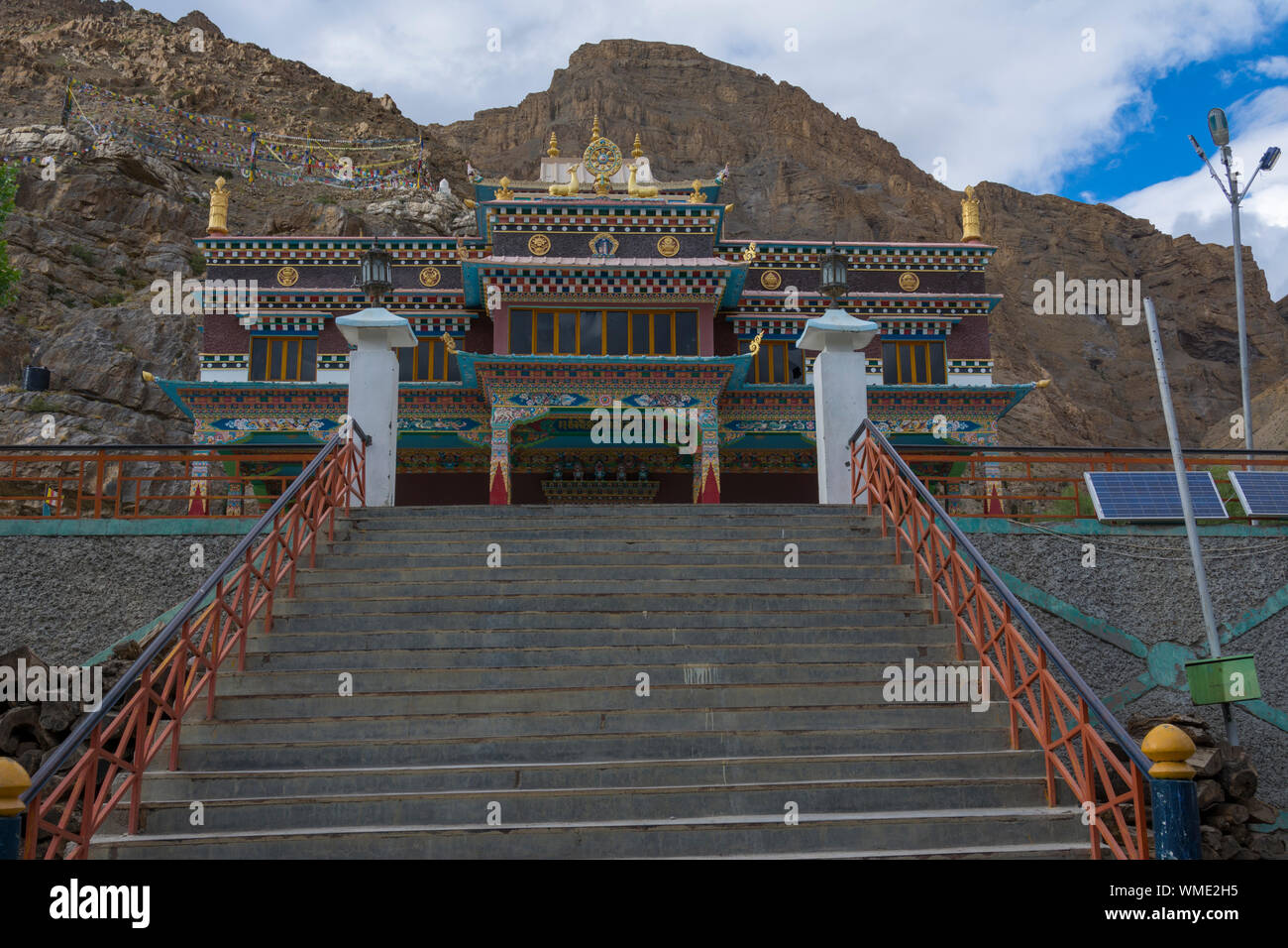Sakya Tenggyu Monastero a Kaza città in Spiti Valley,Himachal Pradesh, India Foto Stock