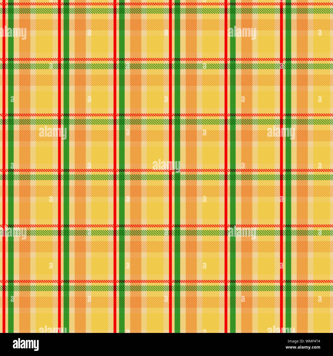 Colorato seamless grandi piazze di tartan pattern con il classico rosso, verde e giallo ictus Foto Stock