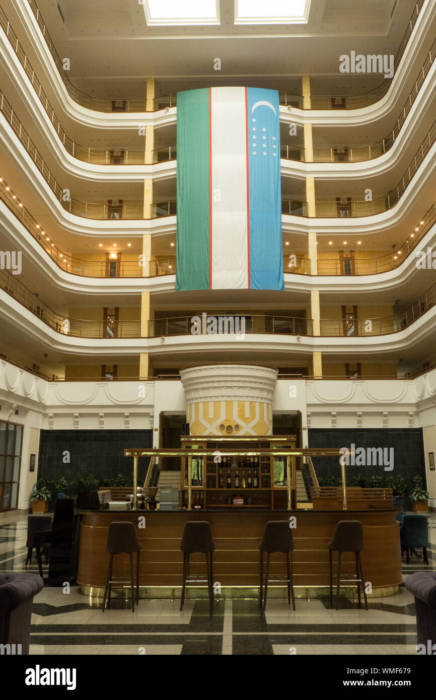 La lobby presso Registon Hotel, uno dei migliori hotel di Samarcanda Foto Stock