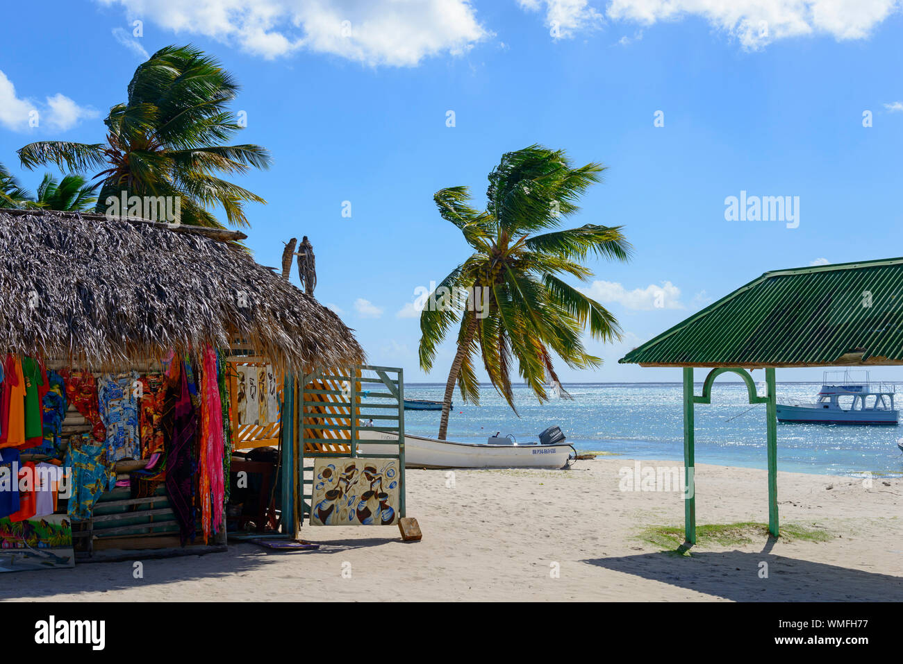 Villaggio di Pescatori di mano Juan, isola di Isla Saona ,Parque Nacional del Este, Repubblica Dominicana, Caraibi, America Foto Stock