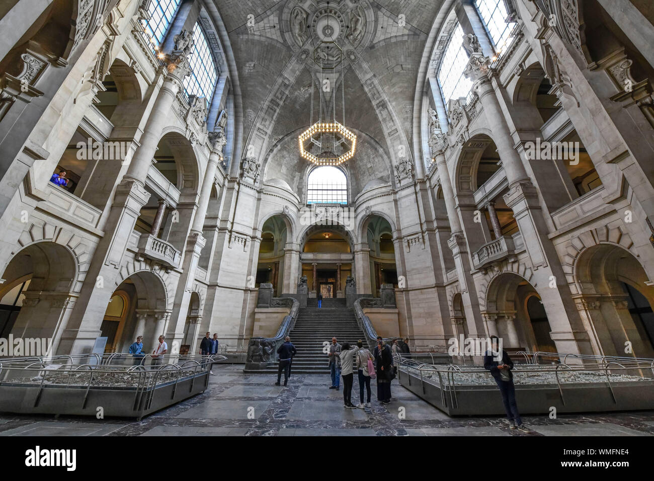 Zentralhalle, Neues Rathaus, Tramplatz, Hannover, Niedersachsen, Deutschland Foto Stock