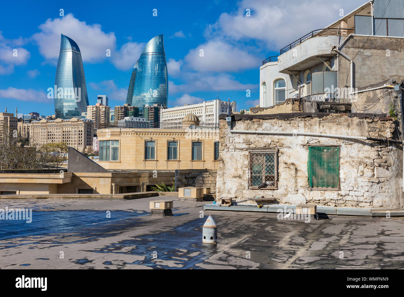 La città vecchia, la parte interna della città di Baku, Azerbaijan Foto Stock