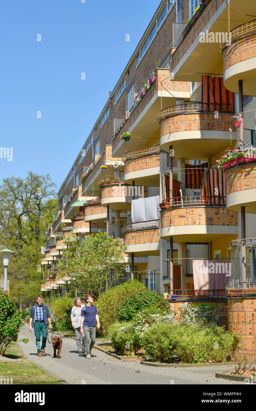 Wohnbauten von Hugo Haering, Goebelstrasse, Grosssiedlung Siemensstadt, Spandau, Berlino, Deutschland, Hugo Häring Foto Stock