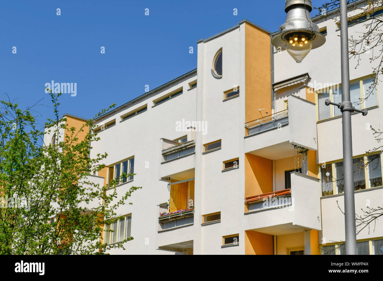 Wohnbauten von Hans Scharoun, Maeckeritzstrasse, Grosssiedlung Siemensstadt, Spandau, Berlino, Deutschland, Mäckeritzstrasse Foto Stock