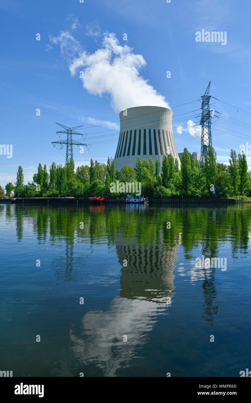 Kuehlturm, Kraftwerk Reuter West, Siemensstadt, Spandau, Berlino, Deutschland Foto Stock