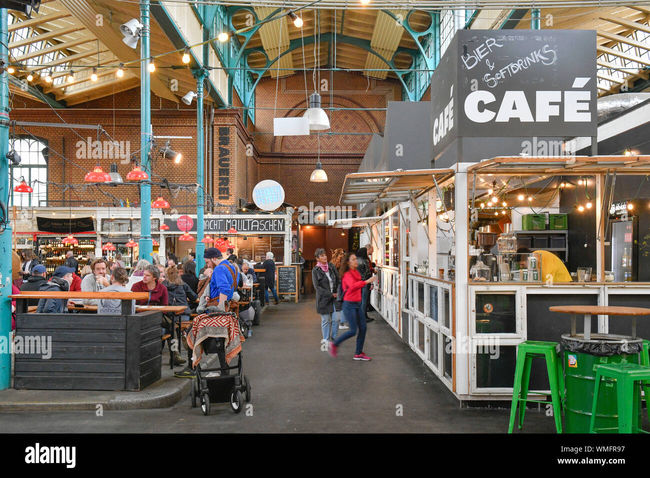 Dell Osso Kantine, Markthalle Neun, Eisenbahnstrasse, Kreuzberg di Berlino, Deutschland Foto Stock