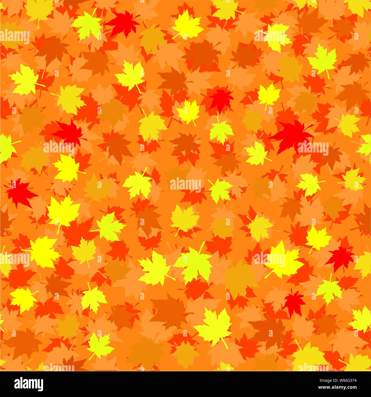 Autunno sfondo senza giunture con foglie di acero, illustrazione vettoriale Illustrazione Vettoriale