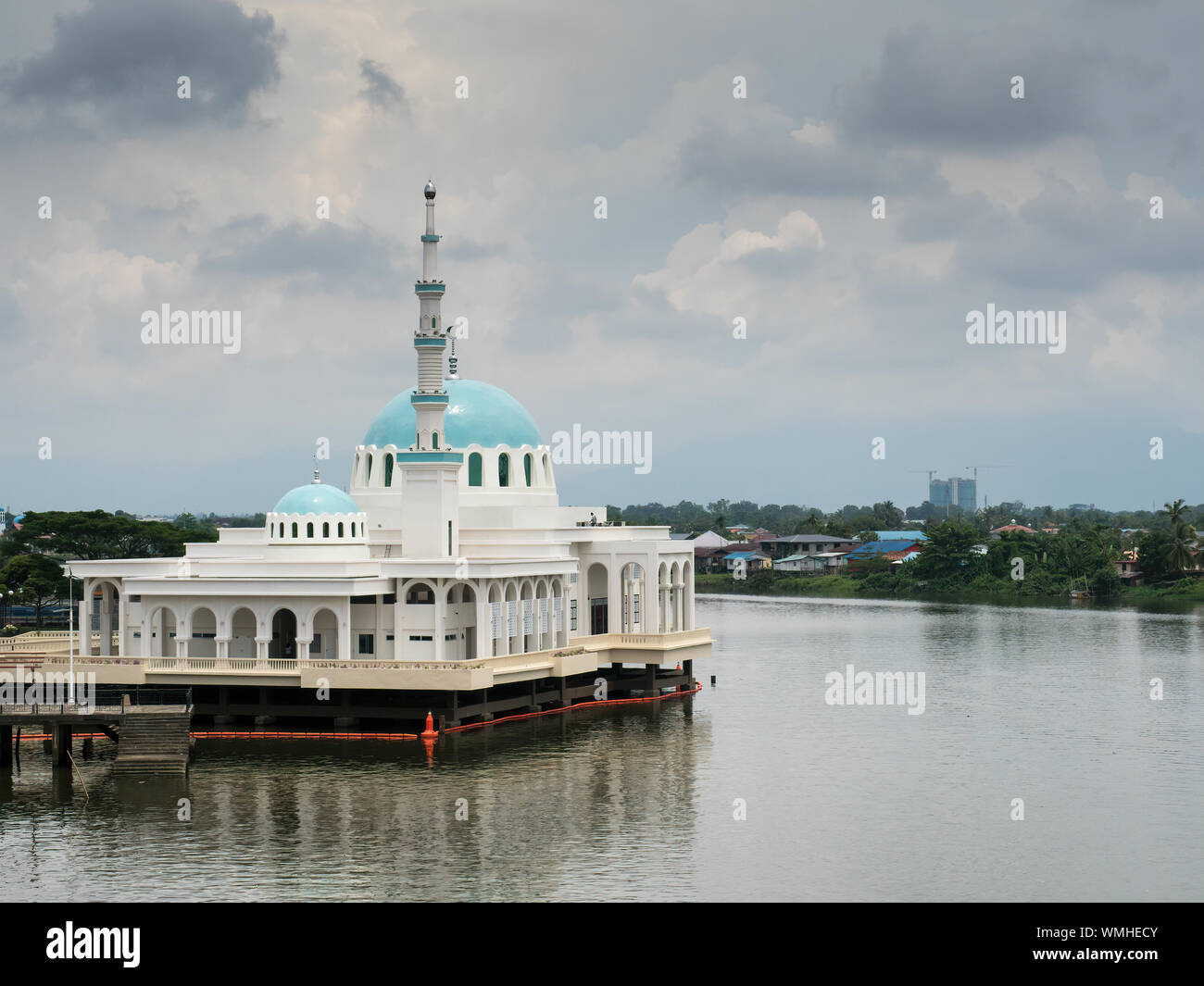 Kuching Floating Moschea Masjid (India), Sarawak, Malaysia Foto Stock