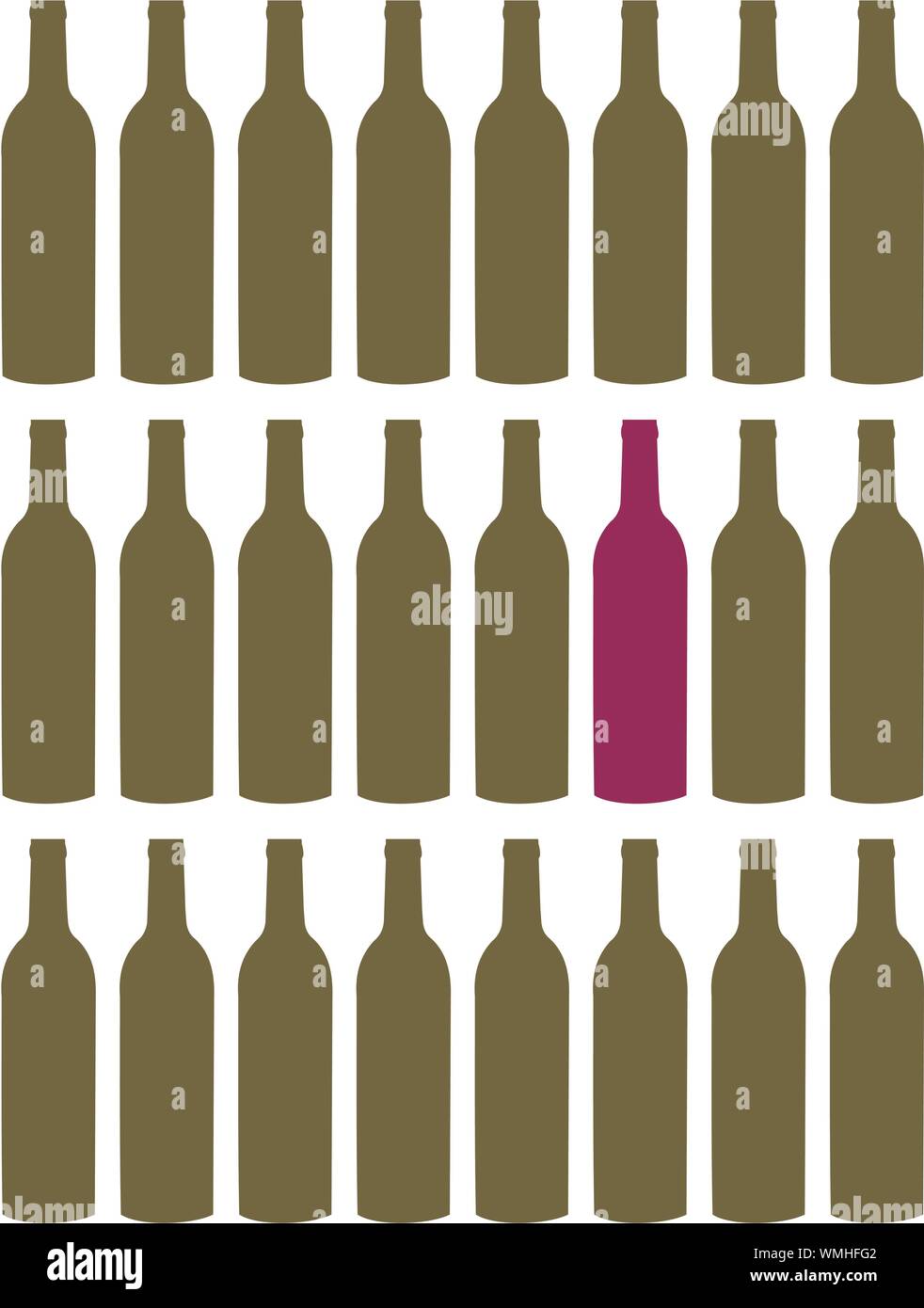 Le bottiglie di vino impostato Illustrazione Vettoriale