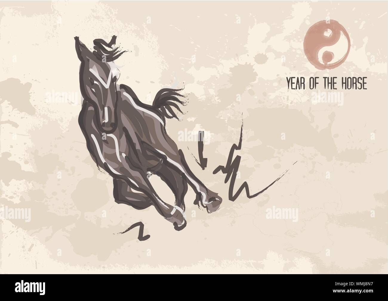 Anno Nuovo Cinese del cavallo 2014 Illustrazione Vettoriale