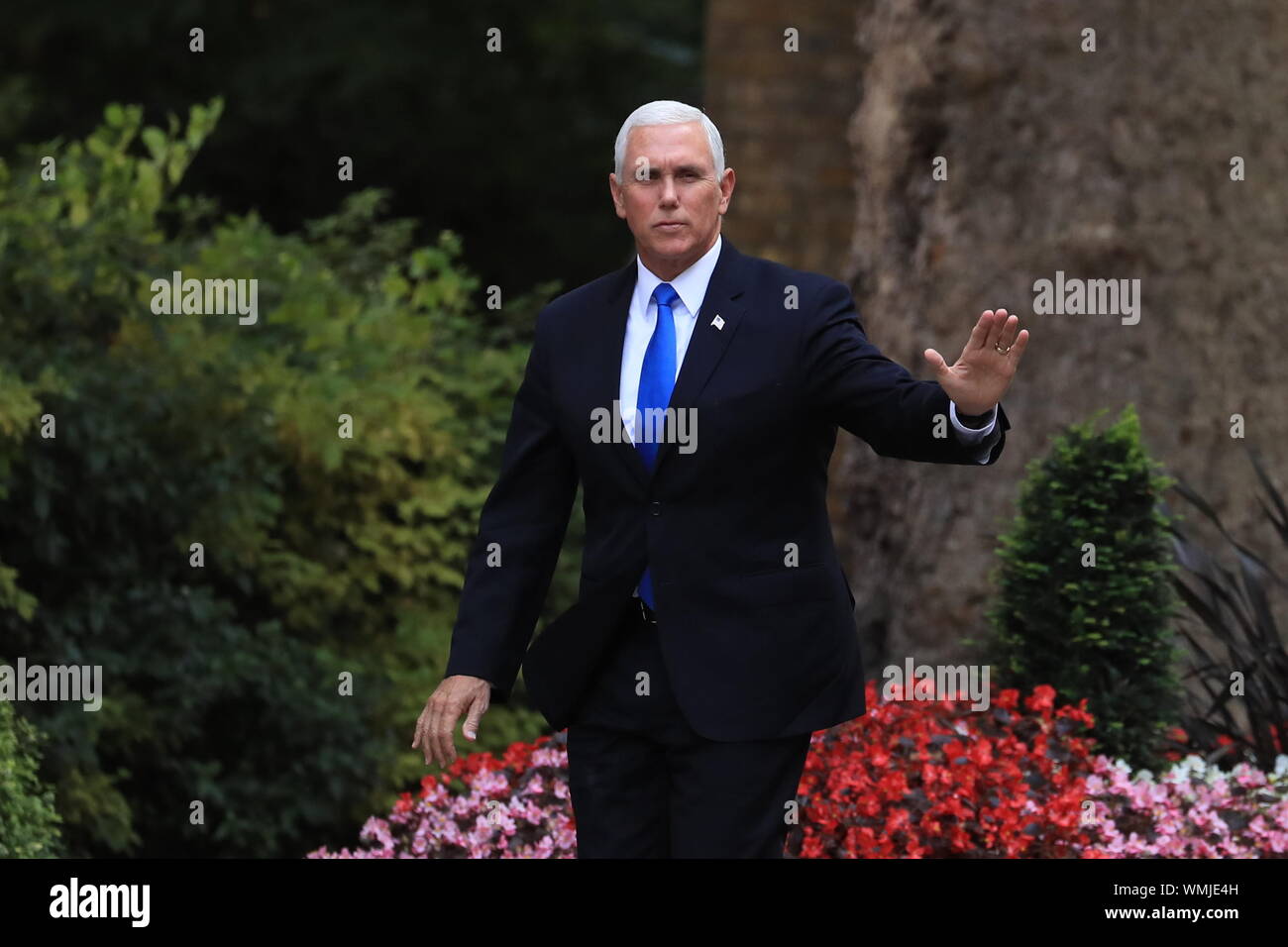 Noi Vice Presidente Mike Pence arriva a Downing Street, Londra per un incontro con il Primo Ministro Boris Johnson. Foto di PA. Picture Data: giovedì 5 settembre 2019. Vedere PA storia politica Pence. Foto di credito dovrebbe leggere: Gareth Fuller/PA FILO Foto Stock