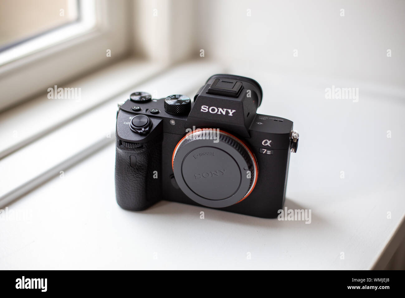 Close-up di Sony A7iii fotocamera mirrorless Foto Stock