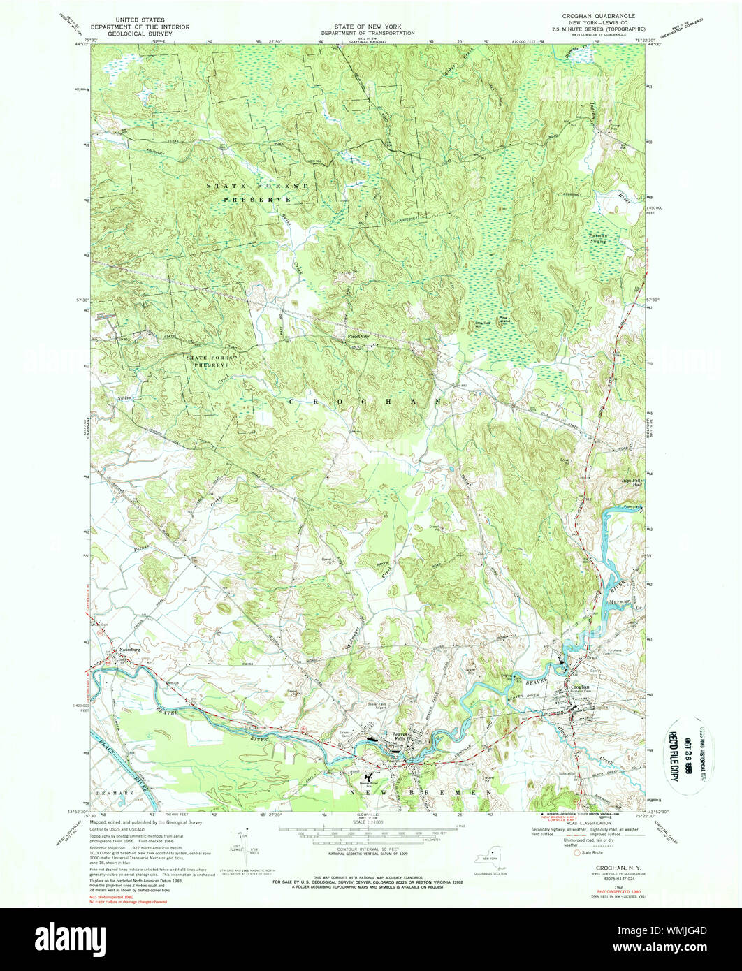 Mappa di croghan new york immagini e fotografie stock ad alta
