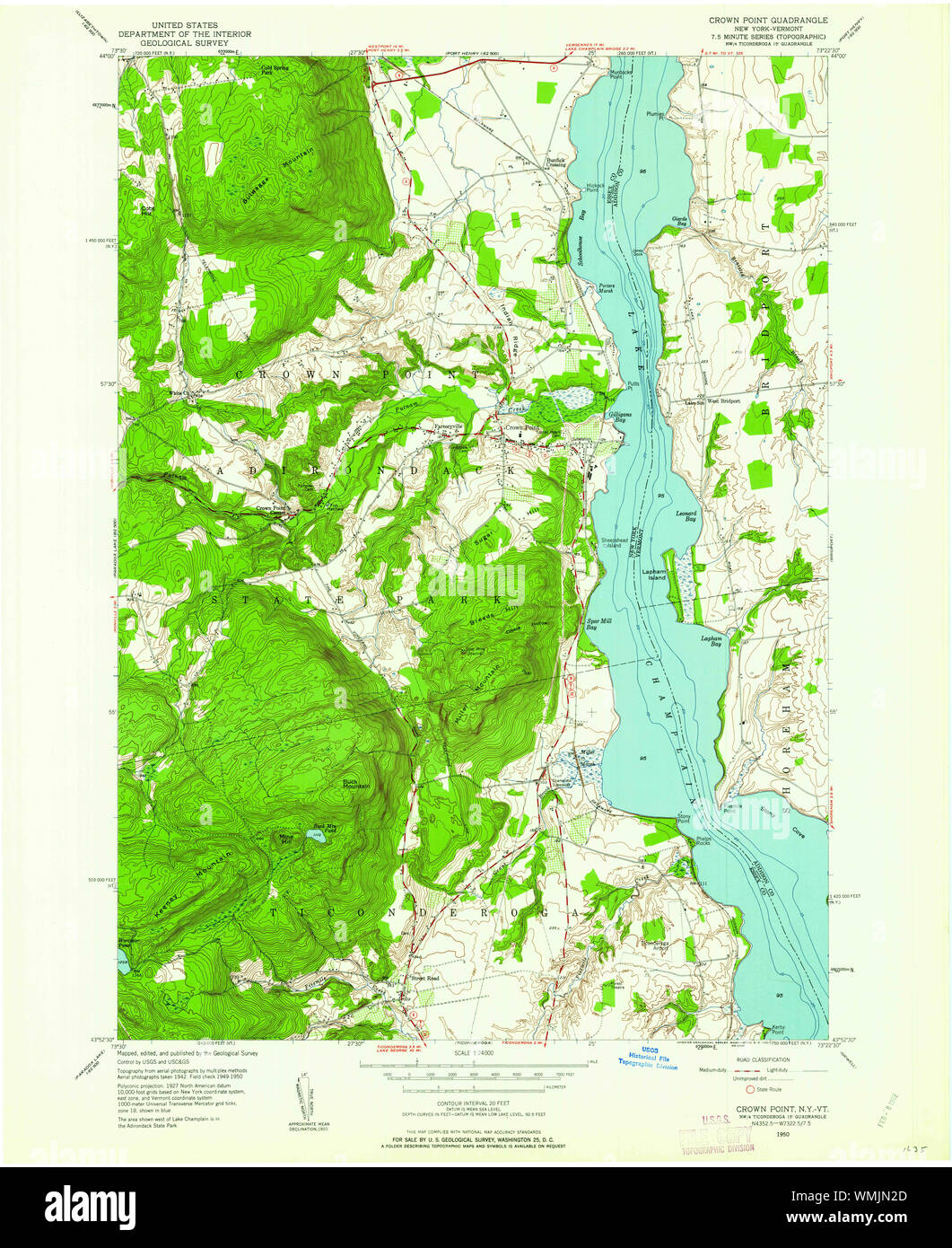 Mappa di new york di crown point immagini e fotografie stock ad alta