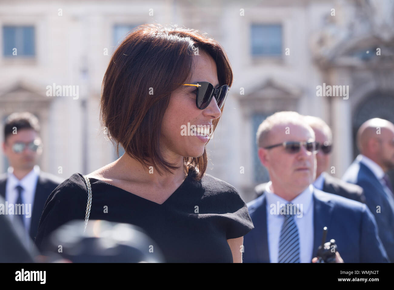 Roma, Italia. 05 Sep, 2019. Nunzia De Girolamo, politica italiana, Francesco boccia la moglie cerimonia del giuramento di 'Count-Bis' governo, alla sala da ballo del palazzo del Quirinale, il 5 settembre 2019 (foto di Matteo Nardone/Pacific Stampa) Credito: Pacific Press Agency/Alamy Live News Foto Stock